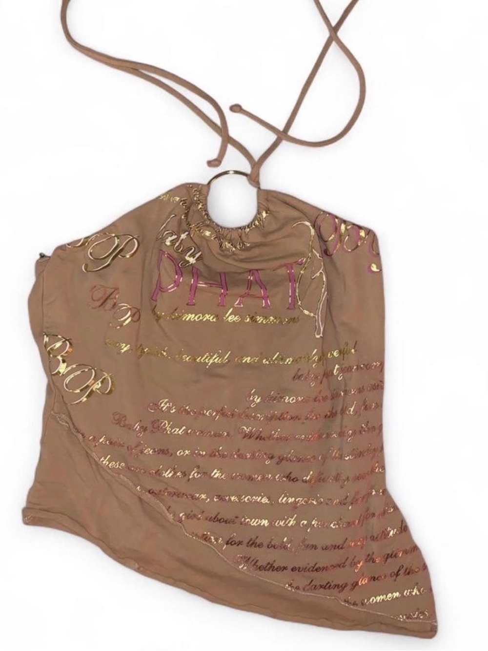Baby Phat Tan Halter Top with Logo Tag